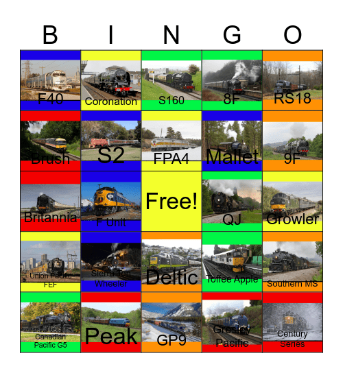 Complete Book of Locomotives Bingo Card