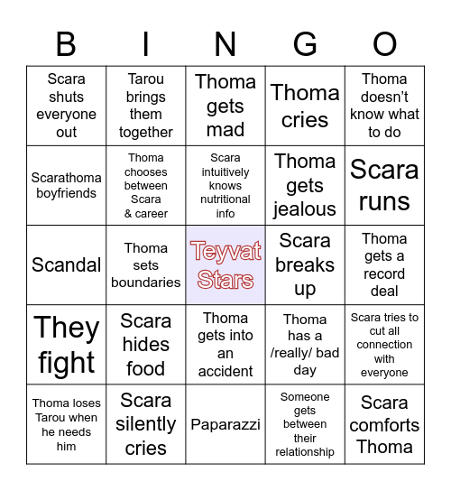 Scara & Thoma Bingo Card