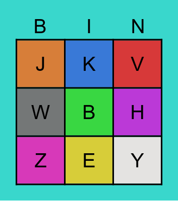 Alphabet Bingo Card