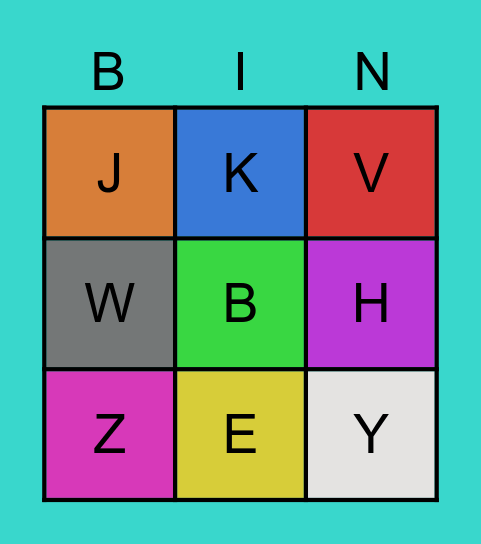 Alphabet Bingo Card