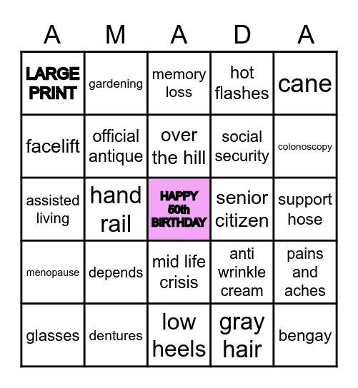 AMADA Bingo Card