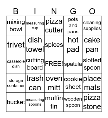 Hannah's Bridal Shower  Bingo Card