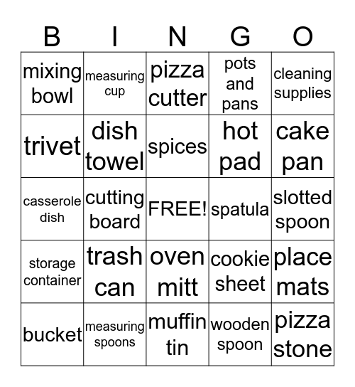 Hannah's Bridal Shower  Bingo Card