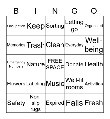 Feeling Good in Your Space Bingo Card