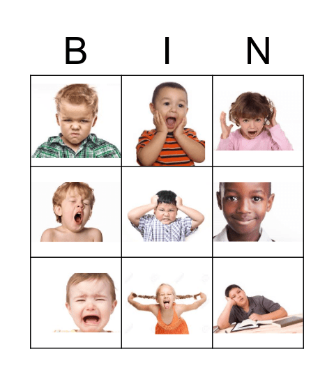 EMOTIONS Bingo Card