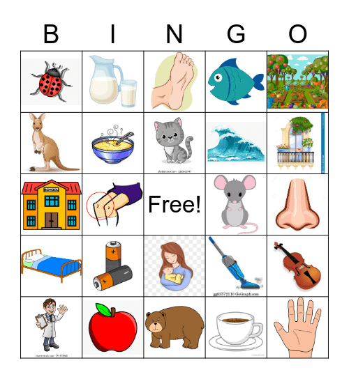 German Cognates Bingo Card