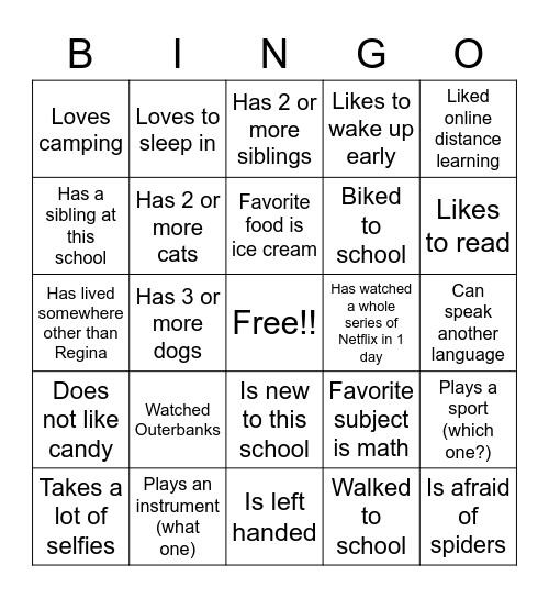 Find Someone Who... Bingo Card