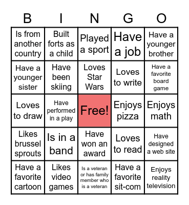 PYP ICEBREAKER! Bingo Card