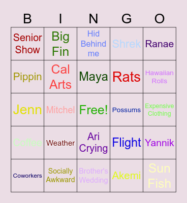 ~Cringe~ Bingo Card