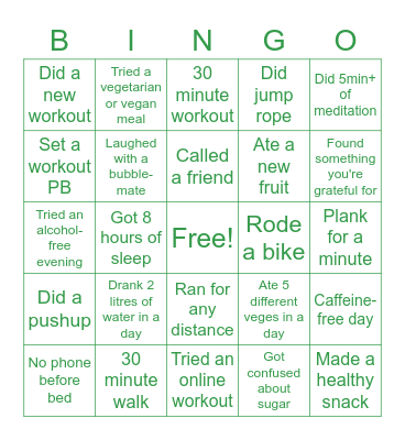 SMITH AND PARTNERS' LOCKDOWN FITNESS Bingo Card