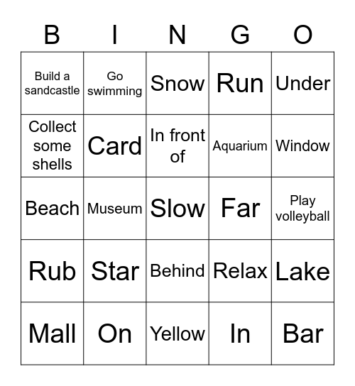 C4 Bingo Card