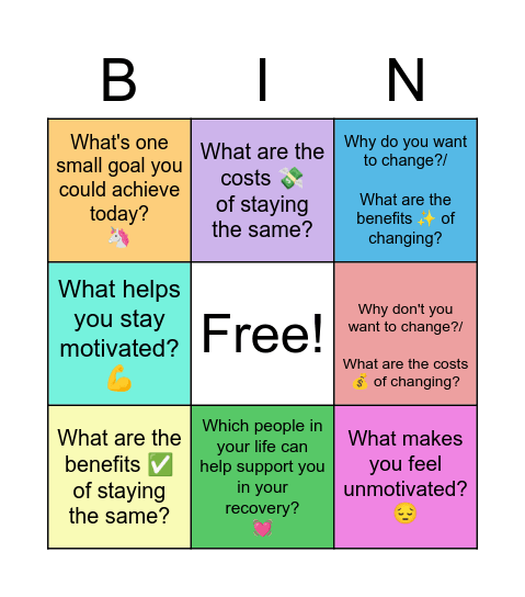 Motivaaaation Bingo! Bingo Card