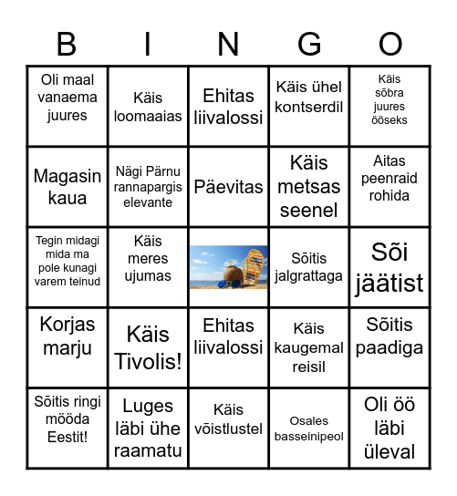 Mis sa suvel tegid? Bingo Card