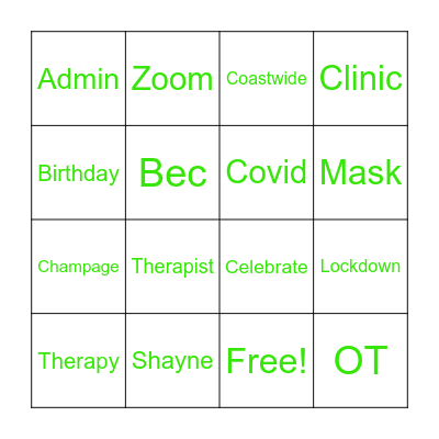 Coastwide Turns 10 Bingo Card