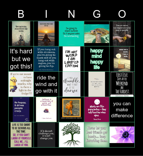 CCS Morning Bingo Card