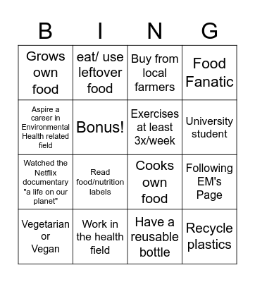 BINGO Card