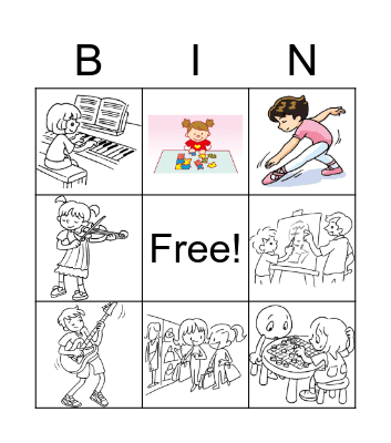 Free Time Activities Bingo Card