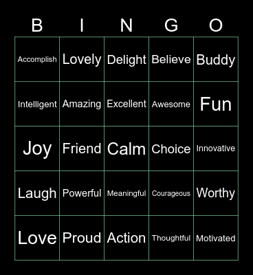 CCS Morning Bingo Card