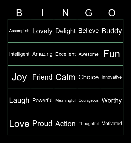 CCS Morning Bingo Card