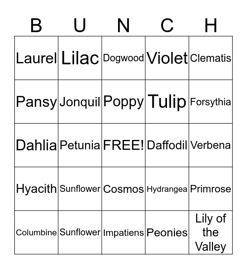Happy Birthday! Happy Spring! Bingo Card