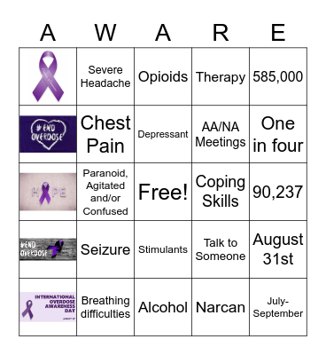 Awareness Bingo Card