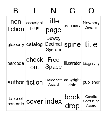 Library Bingo Card