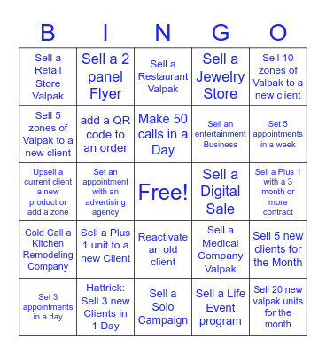 Valpak Bingo Card