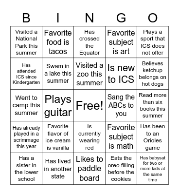 Human BINGO Card