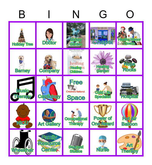 Children's National Bingo Card
