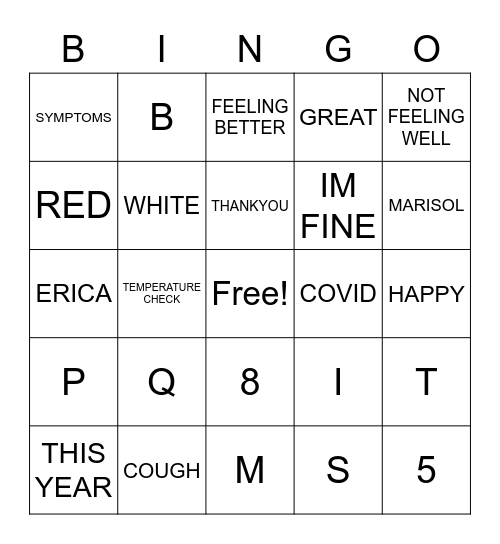 ASL Bingo Card