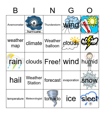 Cat and the Hat Weather Bingo Card