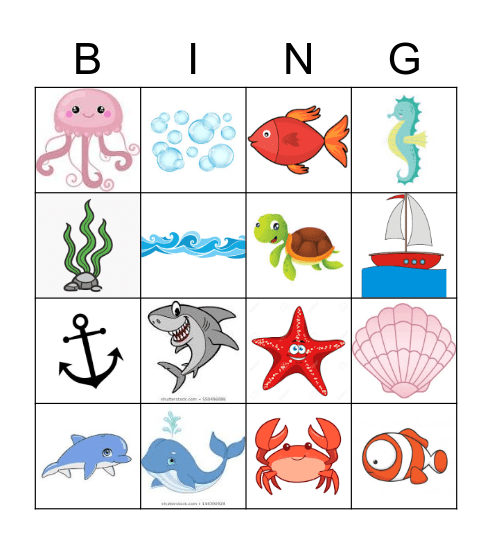 ocean Bingo Card