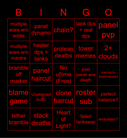 Savage Saturday Bingo Card