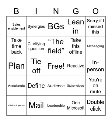 GTM Offsite Bingo Card