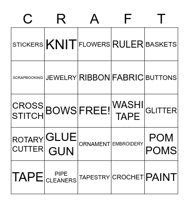 CRAFT BINGO Card