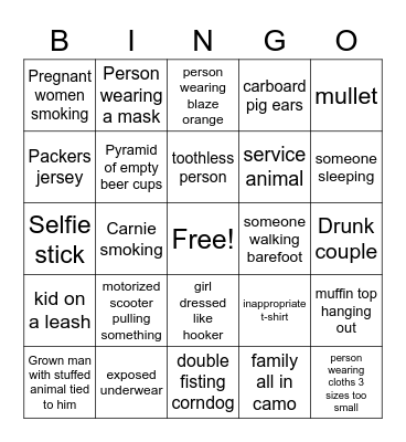 State Fair Bingo Card