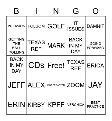 BOSS LINGO BINGO Card