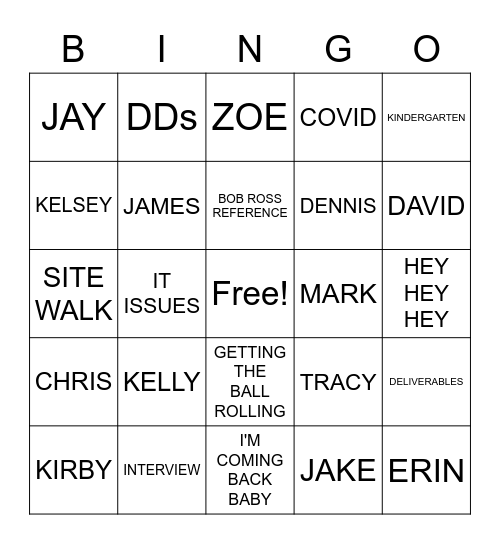 BOSS LINGO BINGO Card