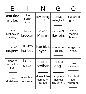 Find someone who... Bingo Card