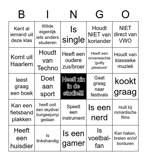 Kennismaken Bingo Card