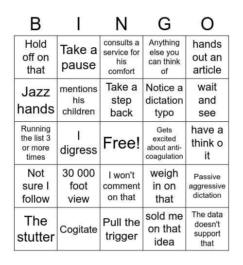 Pelkingo Bingo Card