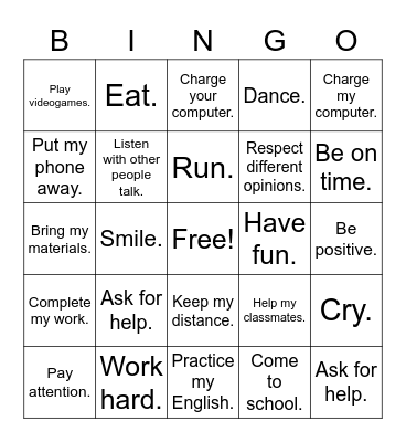 RAMS Bingo Card