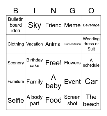 Phone Bingo Bingo Card