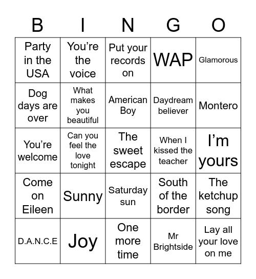 Let's Do Stuff! Lockdown Bingo Card