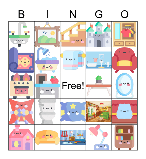 Rooms in a house Bingo Card