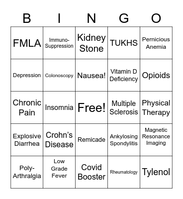 ALAN’s HEALTH Bingo Card