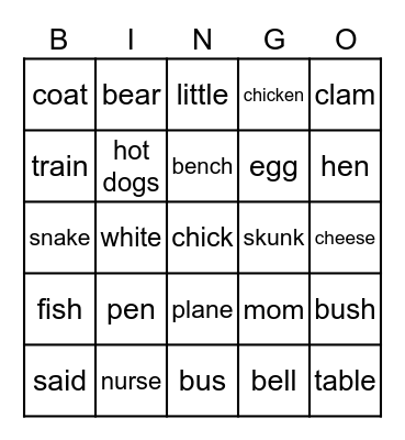 BINGO Card