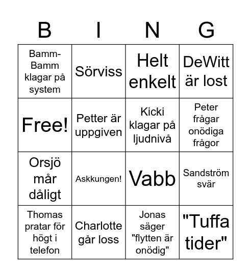 MSC Bingo Card