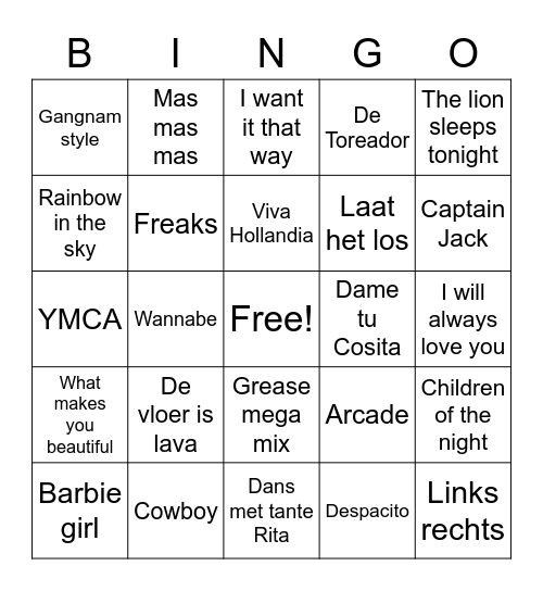 Foute bingo Card