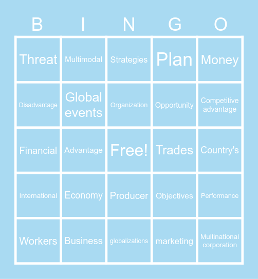 Business Bingo Card
